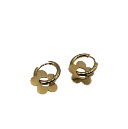 Boucles d'oreilles créoles fleur