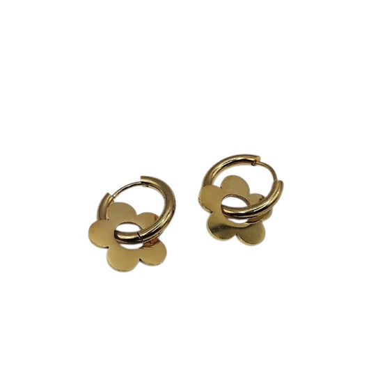 Boucles d'oreilles créoles fleur