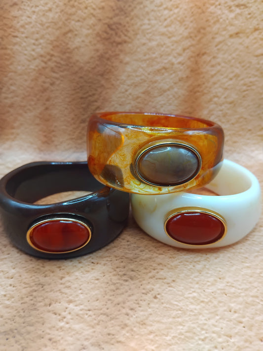 Jonc résine Camélia